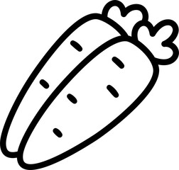 Hand drawn carrots doodle icon. Black and white drawing, clip art illustration.