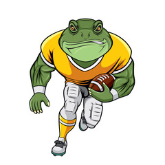 frog mascot american football vector illustration design