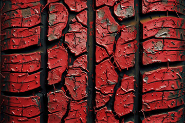 Red Car Tires Grid Tiles Background | Automotive Design | Vehicle Treads, Tire Patterns, Grid Layout, Transportation Texture
