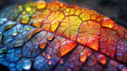 Vibrant and mesmerizing fractal art with swirling psychedelic leaf patterns in fiery colors ranging from cool blues to scorching oranges and reds, perfect for backgrounds.