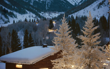 Dreamy Snowy Night in Aspen Colorado and Snowy Cottage 