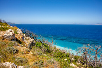 Turquoise beaches of Rhodes,Greece