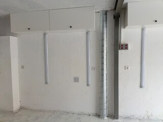 garage wall renovation with shelves