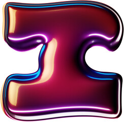 3d rendered letter with glossy cherry smooth surface