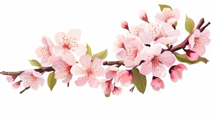 Obraz premium Cherry blossom, sakura flowers isolated on white background