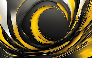 Abstract colorful black and yellow digital art background design

