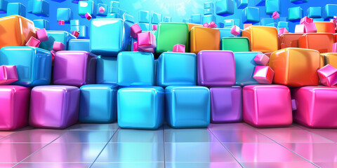 Obraz premium abstract colorful background, geometric shapes