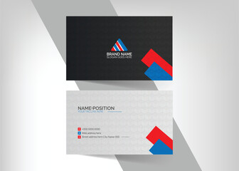 Modern geometric dark and white business card template design, Simple Business Card Layout. creative modern name card and business card. Clean Design. corporate design template