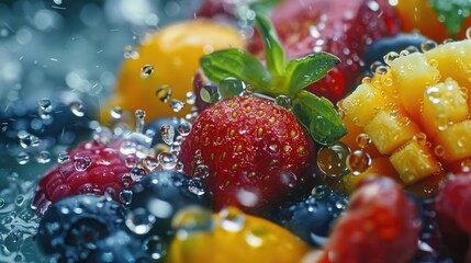 Fruit and Droplets Add water droplets for an extra fresh look