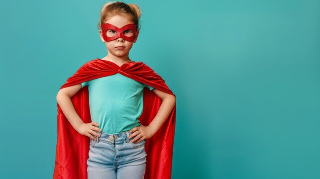 Little Superhero Girl Posing