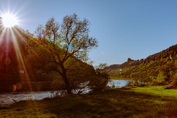 Blick von der Kleinen Bastei in die Sächsische Schweiz und auf die Elbe