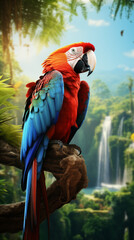Macaw Image For Wallpaper, Desktop Background, Smartphone Cell Phone Case, Computer Screen, Cell Phone Screen, Smartphone Screen, 9:16 Format - PNG