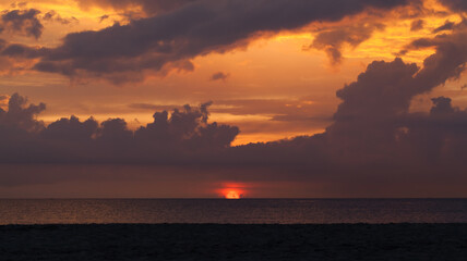 Sunset over the ocean, natural background