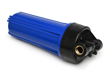 Blue plastic filter housing for water purification