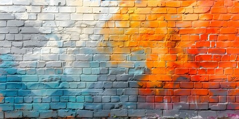 Vibrant Street Art Graffiti Energizing a Brick Wall. Concept Street Art, Graffiti, Brick Wall,...