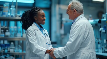 Obraz premium Handshake Between Medical Professionals