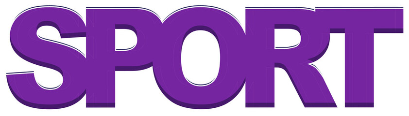 Sports, concept text, creative design, isolated on white background, illustration,