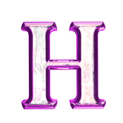 Ice symbol in a purple frame. letter h