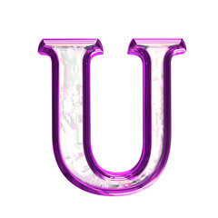 Ice symbol in a purple frame. letter u