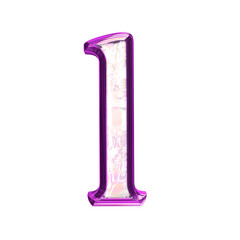 Ice symbol in a purple frame. letter l