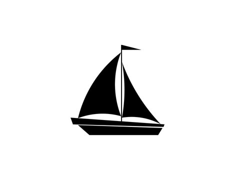 recommend clip art: Vector illustration of a sailing ship in a minimalist style on a white background for a logo	