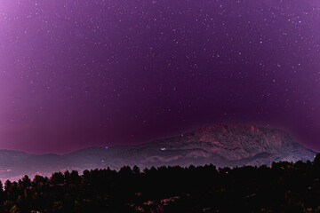 Night sky above Sainte-Victoire mountain