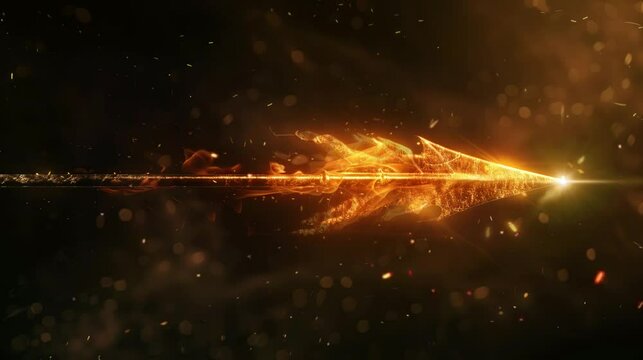 arrows that emit amazing fire. seamless looping time-lapse virtual 4K video Animation Background.