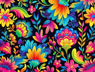 Seamless floral mexican pattern. Modern and stylish abstract texture