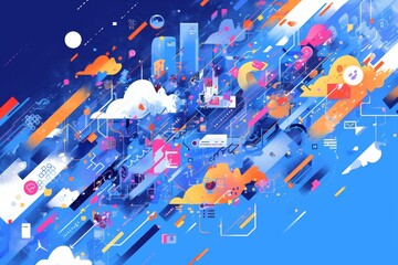 Dynamic Abstract Cloud Computing Graphics for Social Media Advertising Campaign