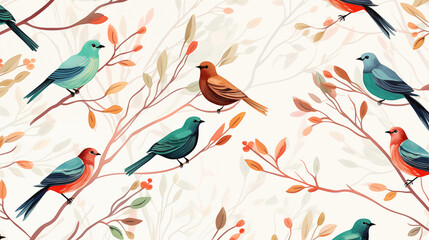 Fototapeta premium Bird Image, Pattern Style, For Wallpaper, Desktop Background, Smartphone Cell Phone Case, Computer Screen, Cell Phone Screen, Smartphone Screen, 16:9 Format - PNG