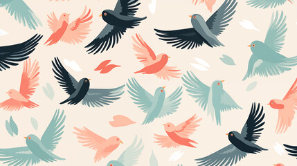 Obraz premium Bird Image, Pattern Style, For Wallpaper, Desktop Background, Smartphone Cell Phone Case, Computer Screen, Cell Phone Screen, Smartphone Screen, 16:9 Format - PNG