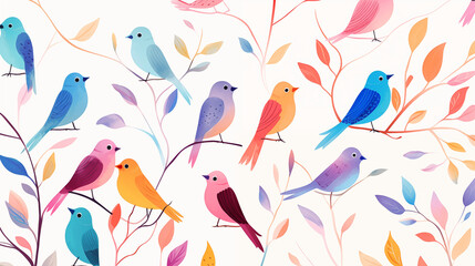 Bird Image, Pattern Style, For Wallpaper, Desktop Background, Smartphone Cell Phone Case, Computer Screen, Cell Phone Screen, Smartphone Screen, 16:9 Format - PNG