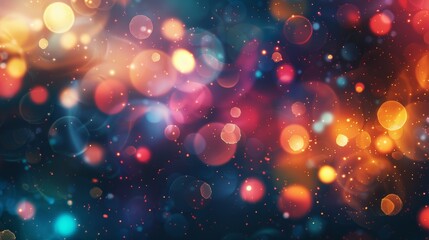 Festive Bokeh Background with Multicolored Light Circles for Celebration Banners