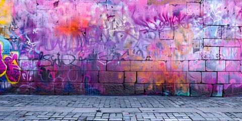 Vibrant Graffiti-Adorned Wall Showcasing Diverse Artistic Styles in Urban Street Art Scene. Concept...