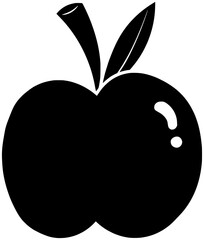 apple illustration fruit silhouette food logo tree icon red outline oak bitten education slice branch organic harvest nature agriculture shape ripe leaf garden for vector graphic background