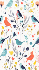 Bird Image, Pattern Style, For Wallpaper, Desktop Background, Smartphone Cell Phone Case, Computer Screen, Cell Phone Screen, Smartphone Screen, 9:16 Format - PNG