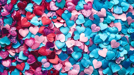 Bright background with hearts