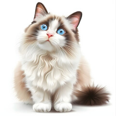 Obraz premium Animated style Ragdoll Cat