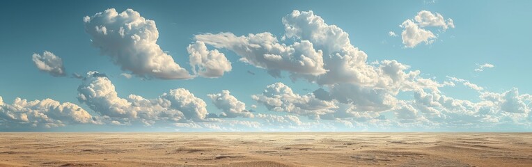 Desert Landscape With Clouds in the Sky