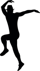 Silhouette of a man in dance