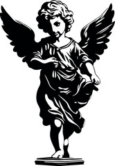 Fototapeta na wymiar Baby Angel, Angel cupid, Angel statue Vector Illustration 