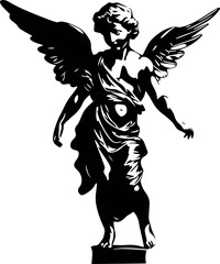 Fototapeta premium Baby Angel, Angel cupid, Angel statue Vector Illustration 