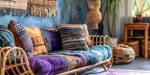 Obraz premium A Detailed Look at Boh. Concept Bohemian Style, Fashion Trends, Inspiration, Lifestyle, Interior Design