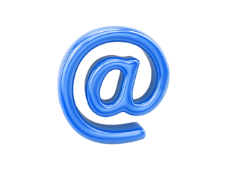 Cartoon email at sign isolated on transparent background