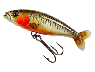 Fake bait for fishing isolated on transparent background