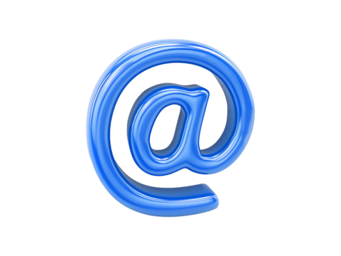 Cartoon email at sign isolated on transparent background