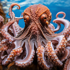 Fototapeta premium an octopus has the word octopus on its face.