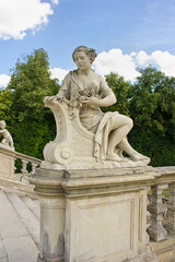 statue in the garden of Wilanow Palace  in Warsaw, Poland