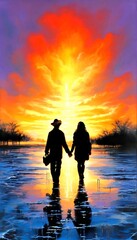 Fototapeta premium Eine romantische Landschaft. Hintergrund für das Design 5.