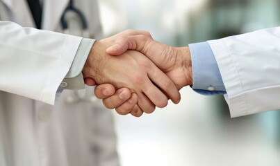 Handshake between doctors and patient, illustrating trust and professional commitment in healthcare settings